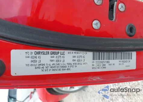 2015 Dodge Challenger Sxt из США, поврежденный, VIN 2C3CDZAG2FH719826